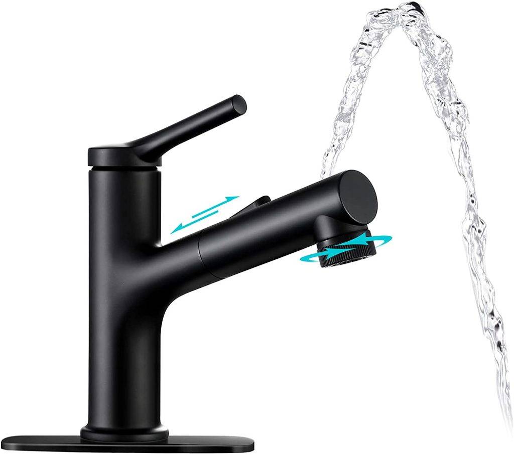 arrisea fountain single handle black bathroom sink faucet
