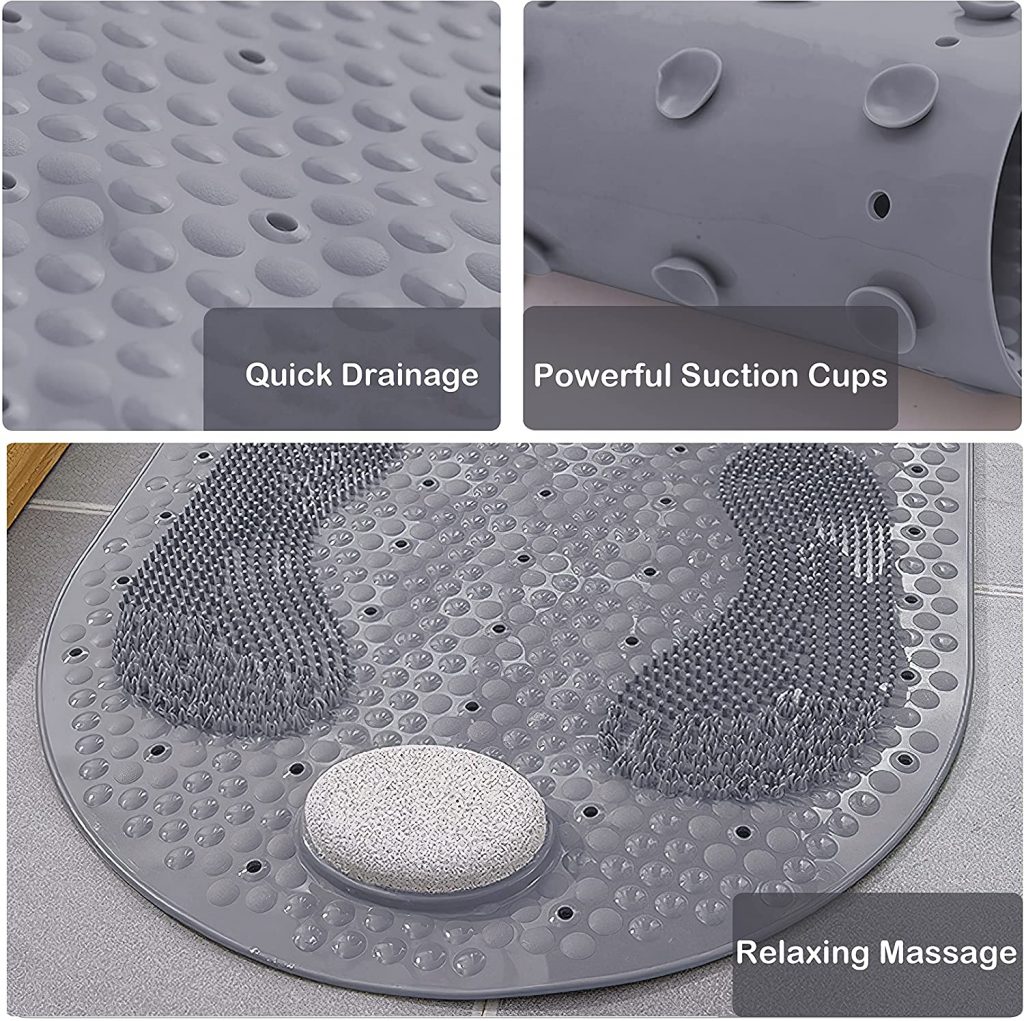 jnsft shower foot scrubber mat with natural pumice stone