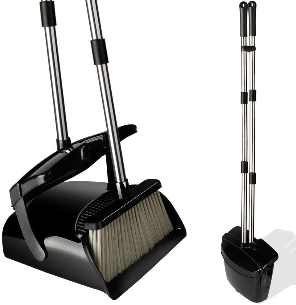 qjqbmai broom and dustpan set with lid