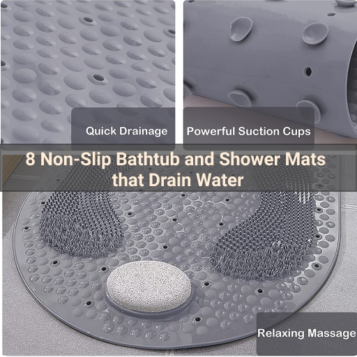 non slip bathtub and shower mats that drain water