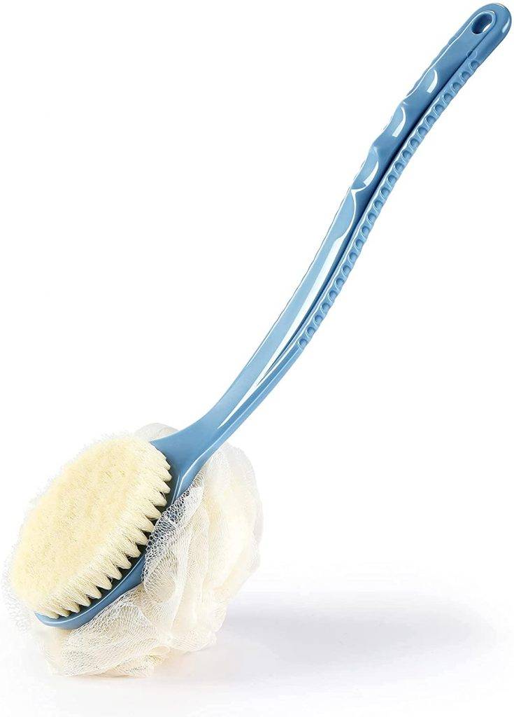 honoma shower body brush with bristles and loofah