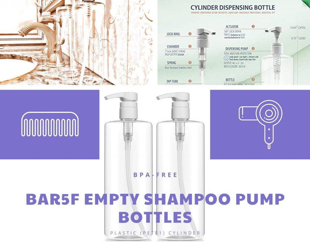 bar5f empty shampoo pump bottles