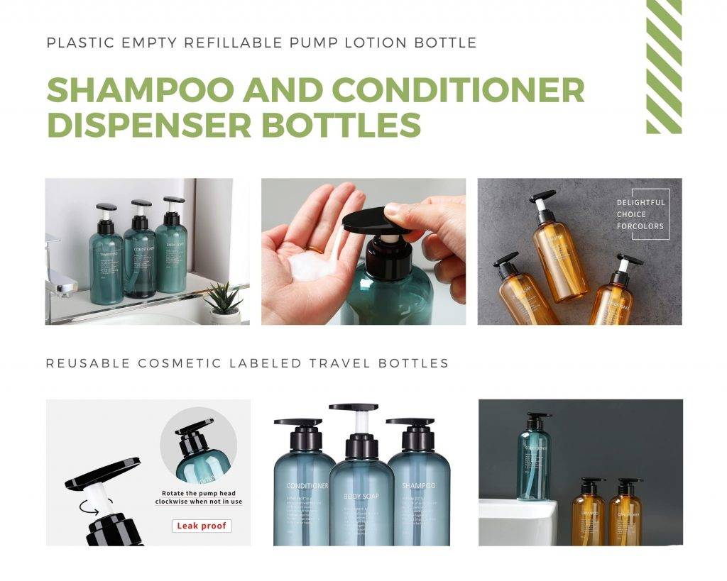 basedfloor l plastic empty refillable pump lotion bottle containers set