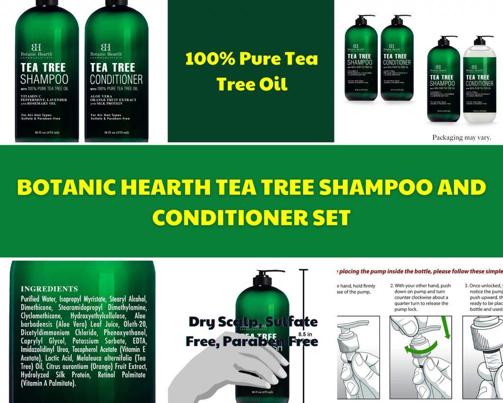 botanic hearth tea tree shampoo and conditioner set