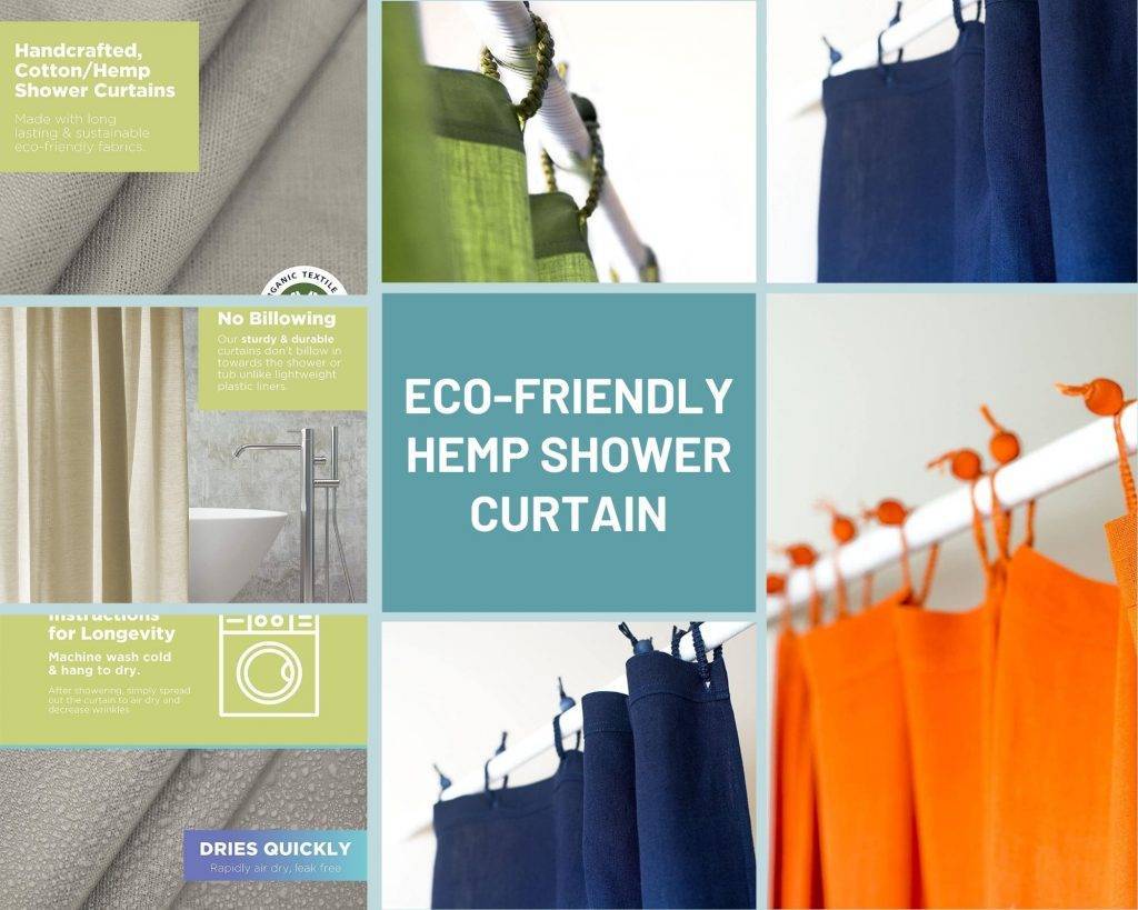eco friendly hemp shower curtain