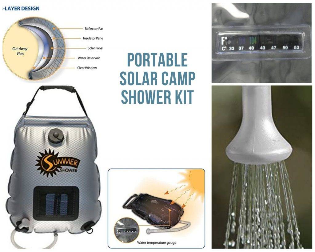portable solar camp shower kit