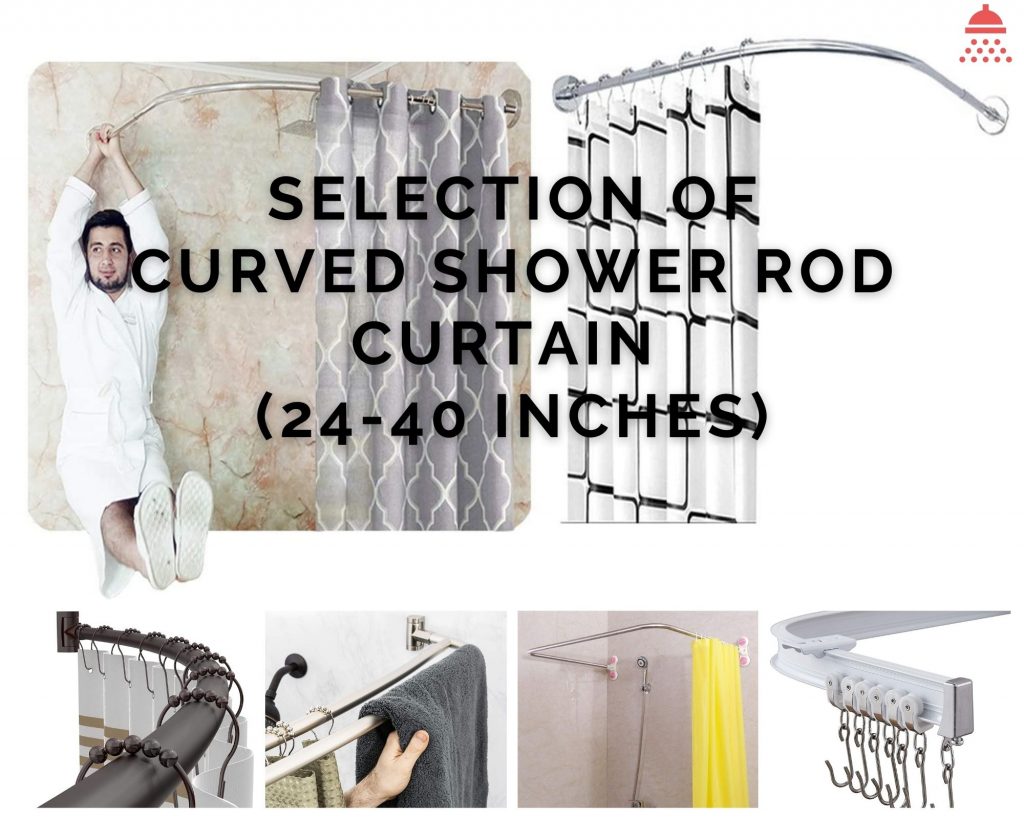 selection of curved shower rod curtain (24 40 inches)