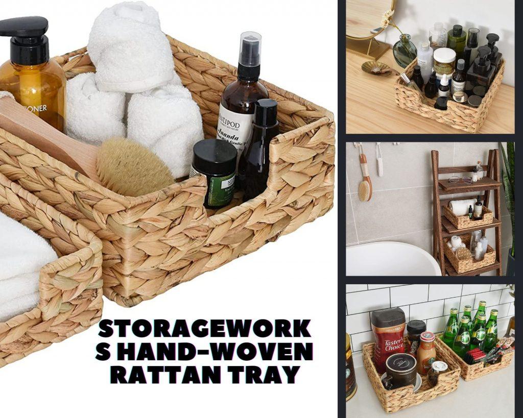 storageworks hand woven rattan tray 1