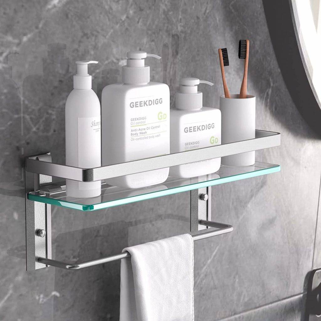 GeekDigg Glass Bathroom Shelf