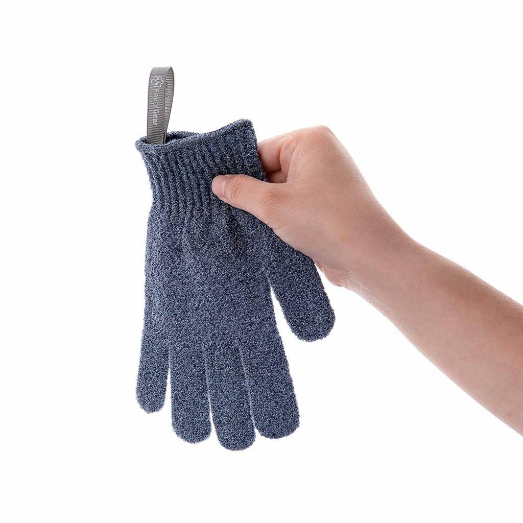 shower exfoliation scrub gloves